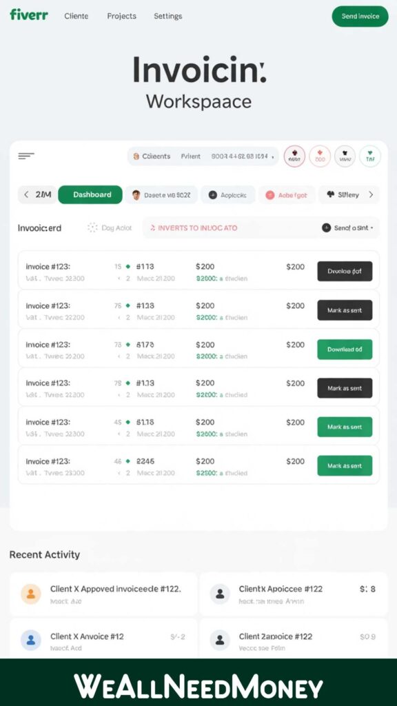 Fiverr Workspace for freelance data entry tools and invoicing
