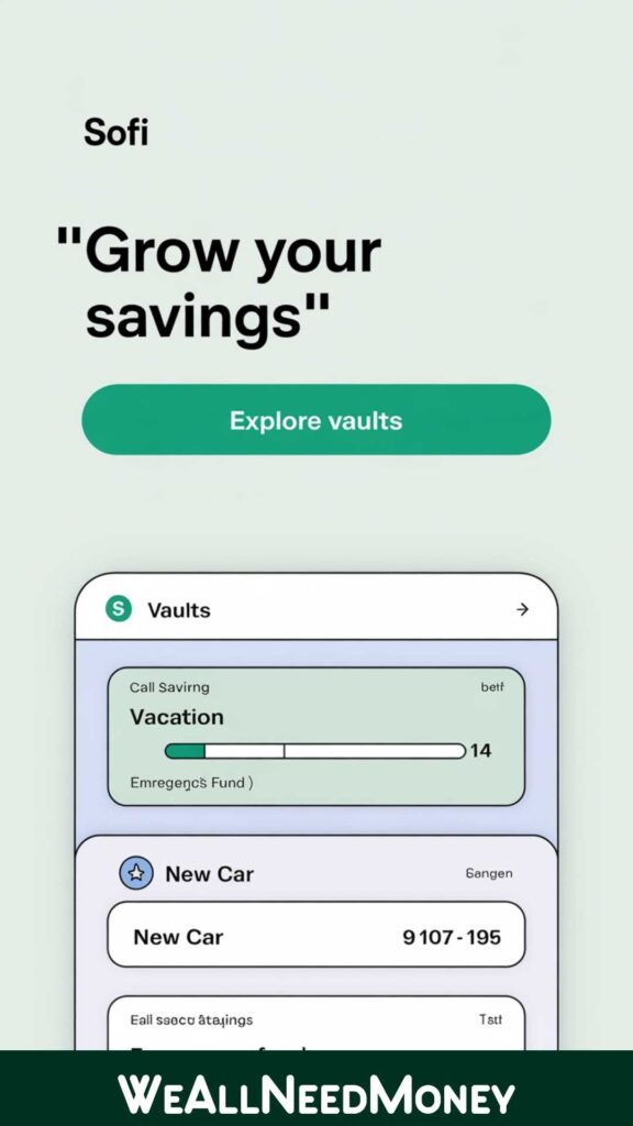 SoFi high yield savings accounts USA Vaults feature