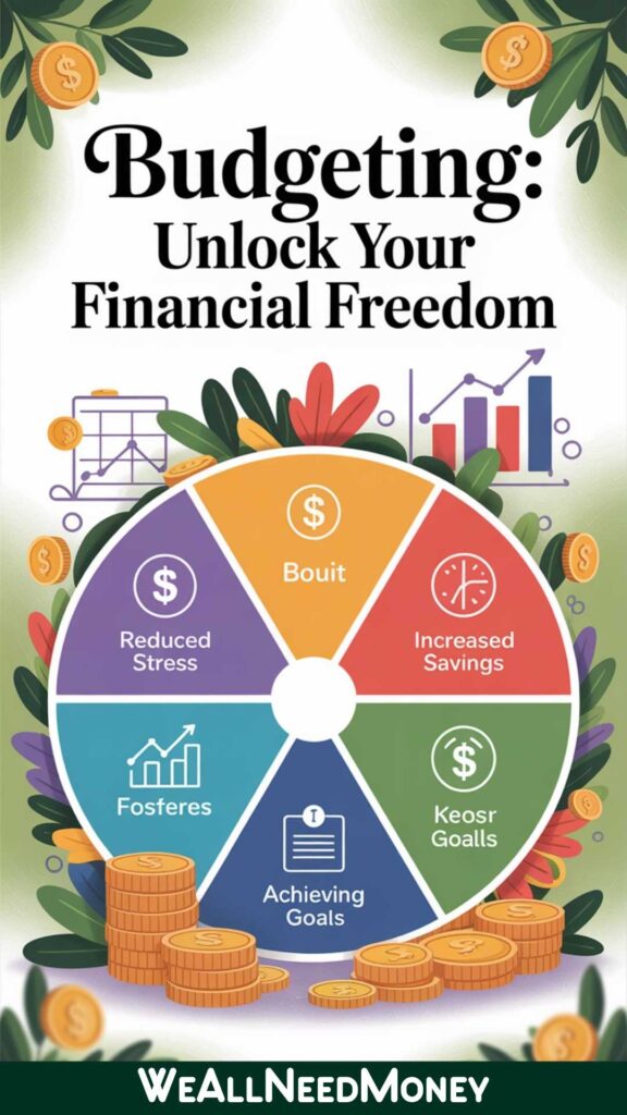 Chart depicting six advantages of budgeting and financial growth.