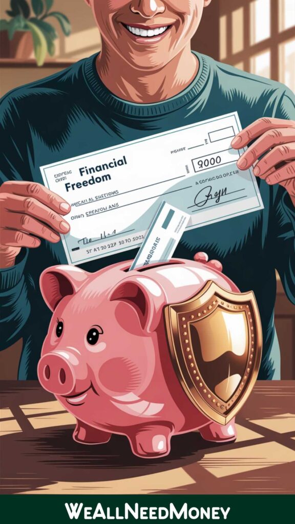 Using windfalls to build an emergency fund before investing for long-term security.