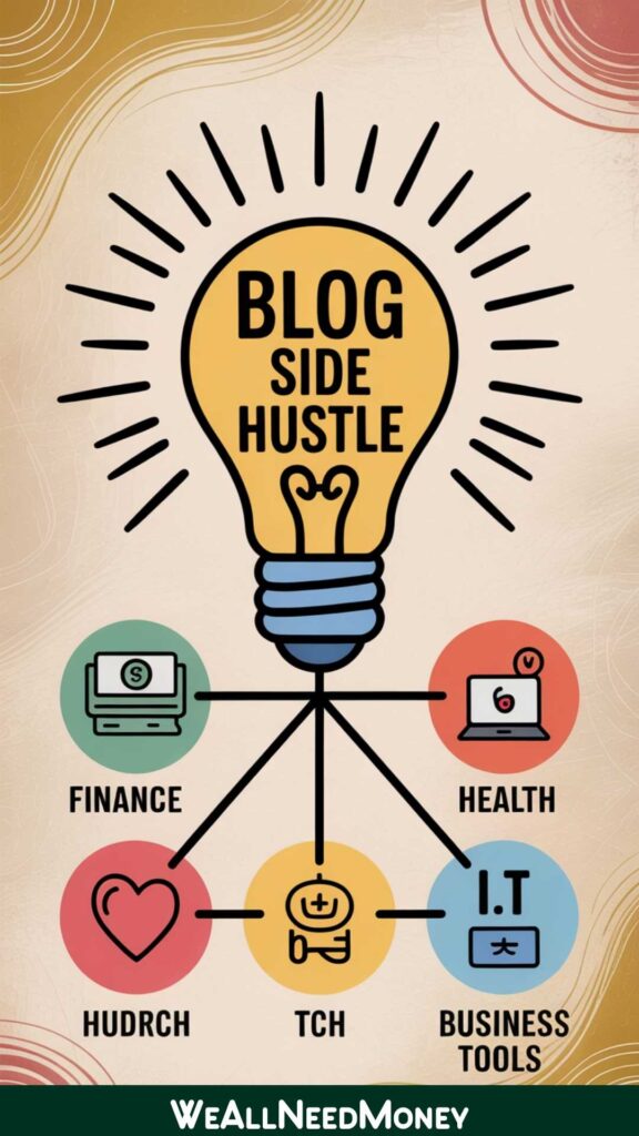 Choosing a niche for how to start a blog side hustle in 2025.
