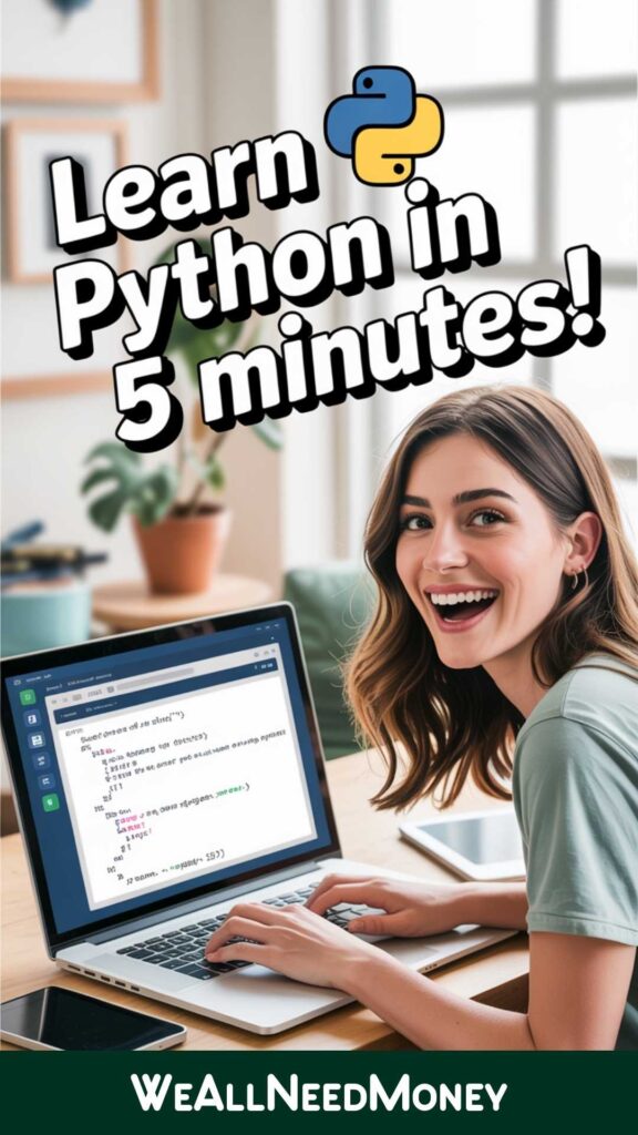 Instagram post promoting coding tips for online tutoring side hustle.