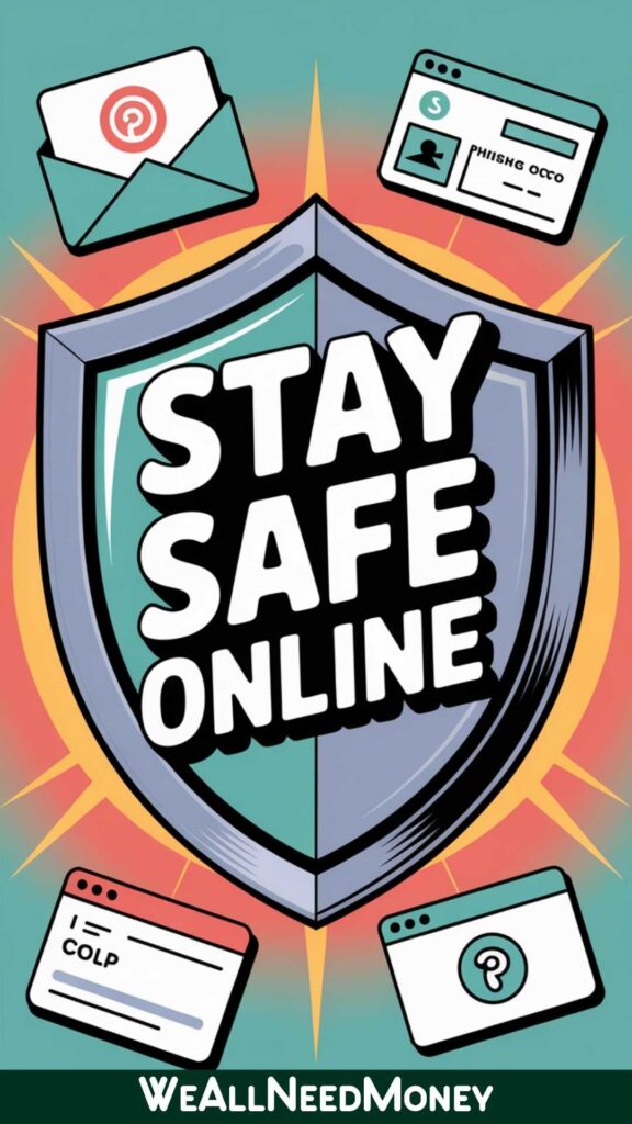 Shield protecting against financial scams in 2025