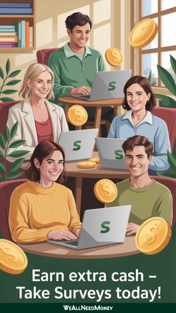 online survey side hustle earning money from home