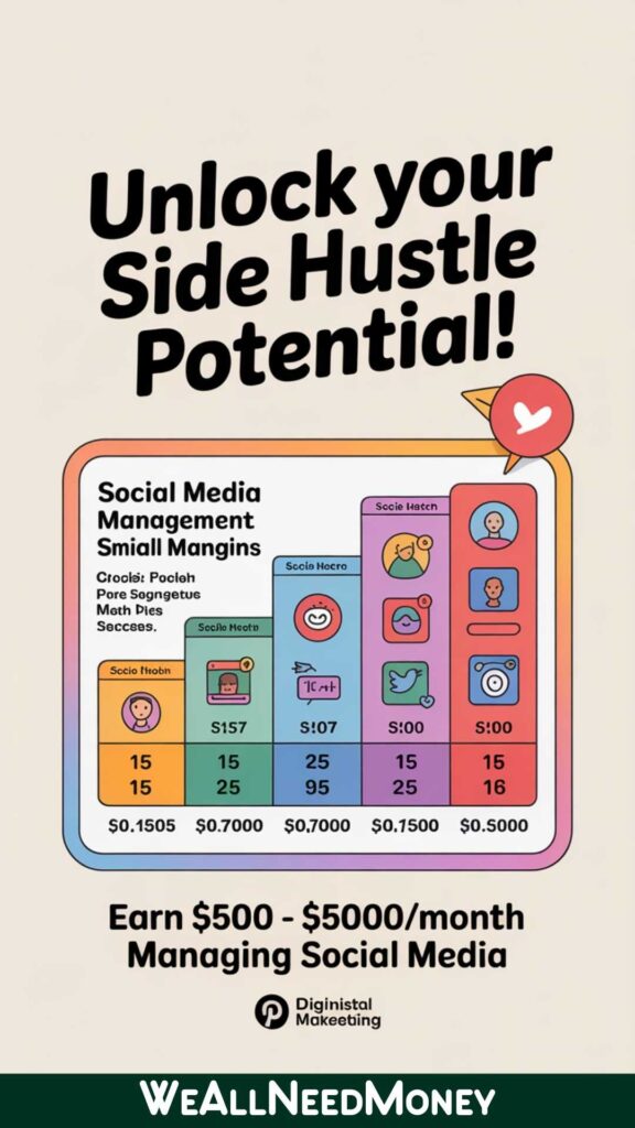 social media management side hustle salary chart 2025